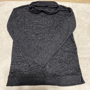 Workshop Republic Clothing Grey Black Cowl Neck Sweater with ribbed sleeves XS